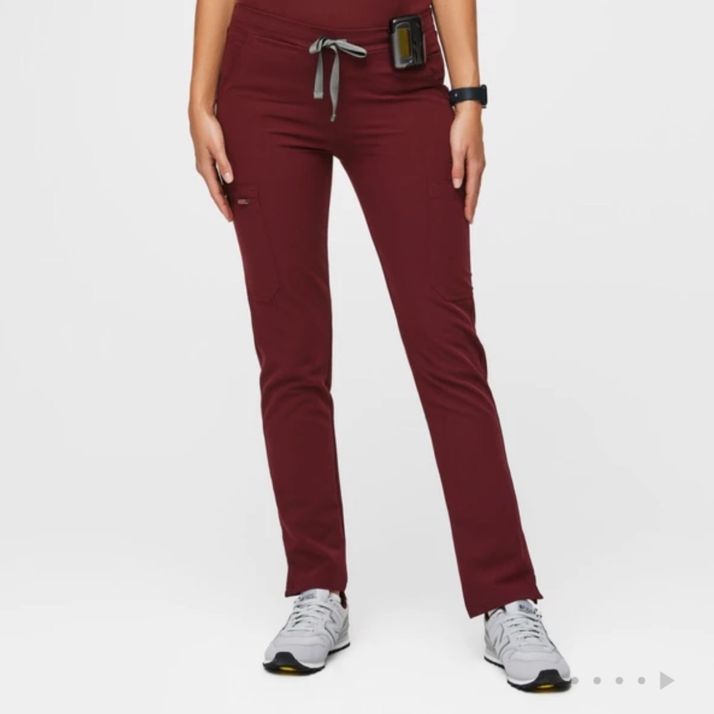 NWT Figs Yola Burgundy Skinny Scrub Pants